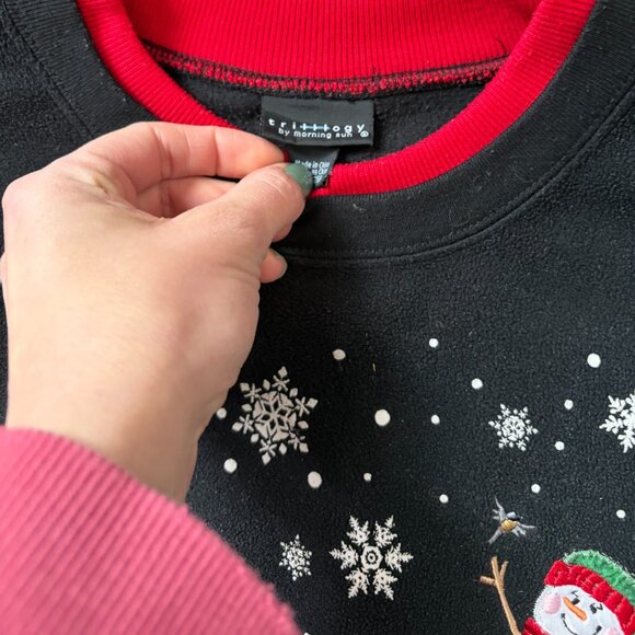 Snowman mock neck ladies fleece sweatshirt size 2X Kitchy Ugly Christmas Grandma - Picture 2 of 4